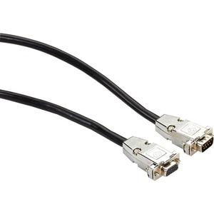 Black Box RS232 Shielded Cable - Metal Hood, DB9 Male/Female, Black, 10-ft.