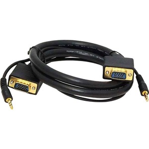 Monoprice 3ft Super VGA HD15 M/M Cable w/ Stereo Audio and Triple Shielding (Gold Plated)