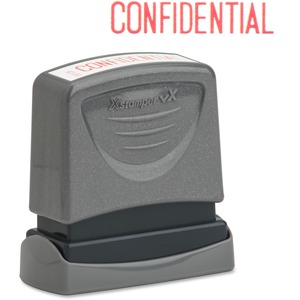 Confidential Title Stamp, Pre-Inked, 1/2X1-5/8 , Ast Ink