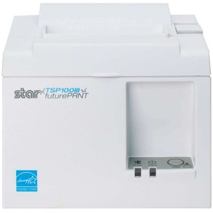 Star Micronics TSP100III Thermal Printer, Ethernet (LAN) - Cutter, Internal Power Supply, Includes Ethernet Cable, White