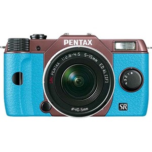 Pentax Q10 12.4 Megapixel Mirrorless Camera with Lens - 0.20" - 0.59" - Cocoa Brown, Aqua