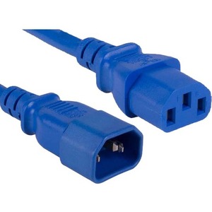 ENET C13 to C14 2ft Blue Power Extension Cord / Cable 250V 18 AWG 10A NEMA IEC-320 C13 to IEC-320 C14 2'