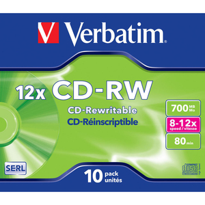 CD-RW Verbatim 4x-10x 700 Mo - Pack de 10 - 43148