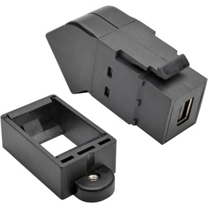 Tripp Lite Mini DisplayPort to DisplayPort All-in-One Keystone/Panel Mount Angled Adapter (F/F) Black