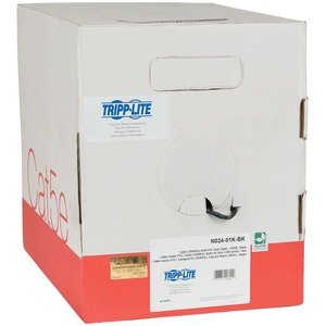 Tripp Lite 1000ft Cat5 / Cat5e Bulk Cable Solid CMP Plenum PVC Black 1000'