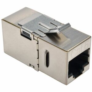 Tripp Lite Cat6 Straight-Through Modular Shielded In-Line Snap-In Coupler with 90-Degree Down-Angled Port (RJ45 F/F)