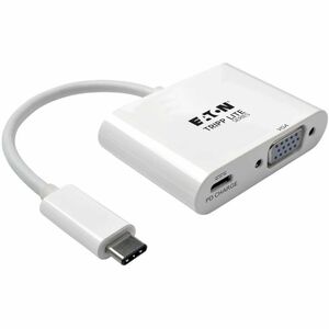 Tripp Lite USB C to VGA Video Adapter Converter w/ USB-C PD Charging Port, USB Type C to VGA, USB-C, USB Type-C 6in