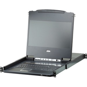 ATEN CL6708MW Single Rail 8-Port DVI FHD LCD KVM Switch with Standard Rack Mount Kit-TAA Compliant