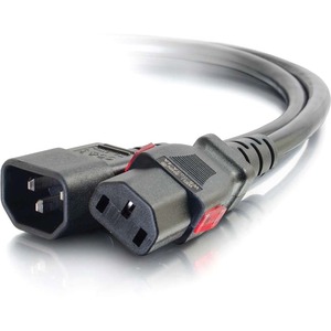 C2G 1ft Locking C14 to C13 10A 250V Power Cord Black