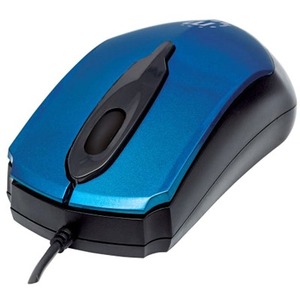 Manhattan Edge USB Wired Mouse, Blue, 1000dpi, USB-A, Optical, Compact, Three Button with Scroll Wheel, Low friction base, Three Year Warranty, Blister