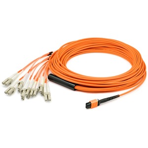 AddOn 20m MPO (Female) to 8xLC (Male) 8-Strand Orange OM1 Fiber Fanout Cable