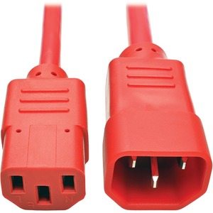 Tripp Lite PDU Power Cord C13 to C14 - 10A 250V 18 AWG 2 ft. (0.61 m) Red