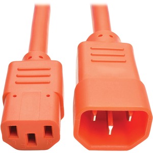 Tripp Lite Heavy-Duty PDU Power Cord C13 to C14 - 15A 250V 14 AWG 3 ft. (0.91 m) Orange