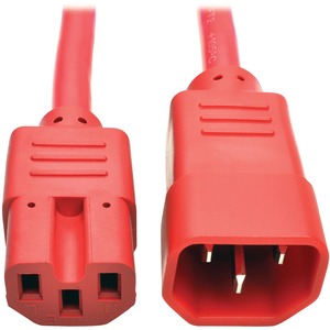 Tripp Lite Power Cord C14 to C15 - Heavy-Duty 15A 250V 14 AWG 2 ft. (0.61 m) Red