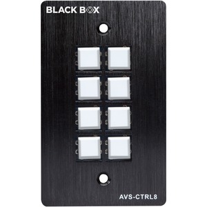 Black Box Wallplate Control Panel - RS-232, 8-Button