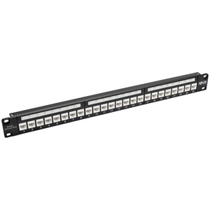 Tripp Lite 24-Port Cat6a Feedthrough Patch Panel w/Down-Angled Ports 1U TAA