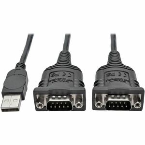 Tripp Lite 2-Port USB to DB9 Serial FTDI Adapter Cable with COM Retention (M/M) 6 ft. (1.83 m)