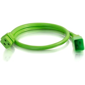 C2G 2ft 12AWG Power Cord (IEC320C20 to IEC320C19) - Green