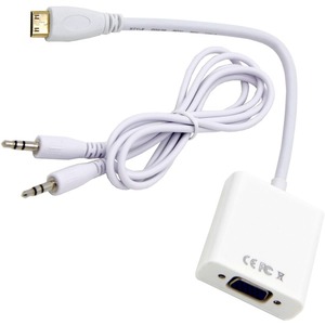 4XEM Mini HDMI To VGA Audio Adapter Cable