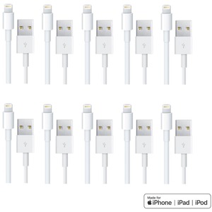 4XEM 10 Pack 3Ft 1M charging data and sync Cable For Apple iphone 5 5s 6 6s 6plus 7 7plus - MFi Certified