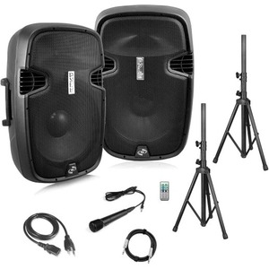 Pyle Active + Passive PA Speaker System Kit