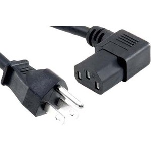 ENET 5-15P to C13 Right-Angle 3ft External Power Cord / Cable NEMA 5-15P to IEC-320 C13 10A 18AWG 3'