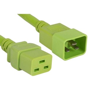 ENET C19 to C20 2ft Green Power Cord Extension 250V 12 AWG 20A NEMA IEC-320 C19 to IEC-320 C20 Green 2'