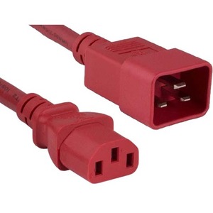 ENET C13 to C14 3ft Red Power Cord / Cable 250V 14 AWG 15A NEMA IEC-320 C13 to IEC-320 C20 3'