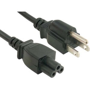 ENET 5-15P to C5 Black 6ft 3-Prong Laptop/Notebook Power Cord 18 AWG NEMA IEC-320 5-15P to IEC-320 C5