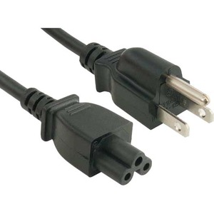 ENET 5-15P to C5 Black 15ft 3-Prong Laptop/Notebook Power Cord 18 AWG NEMA IEC-320 5-15P to IEC-320 C5