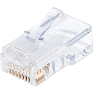 Intellinet Network Solutions Cat5e RJ45 Modular Plugs, 3-Prong, UTP, For Solid Wire, 100 Plugs in Jar