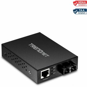 TRENDnet 1000Base-T to 1000Base-SX Multi-Mode SC Fiber Converter; Up to 550m (1800 ft.); 2 Gbps Switching Capacity; TFC-GMSC