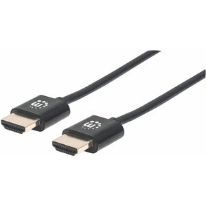 Manhattan Ultra-thin High Speed HDMI Cable with Ethernet - HEC, ARC, 3D, 4K - 6 ft - Retail Blister