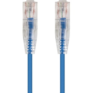 Monoprice SlimRun Cat6 28AWG UTP Ethernet Network Cable, 2ft Blue