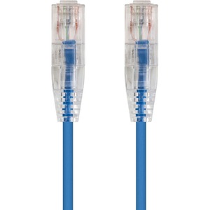 Monoprice SlimRun Cat6 28AWG UTP Ethernet Network Cable, 14ft Blue