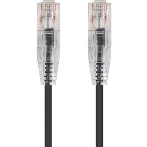 Monoprice SlimRun Cat6 28AWG UTP Ethernet Network Cable, 1ft Black