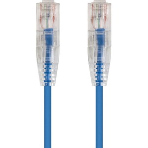 Monoprice SlimRun Cat6 28AWG UTP Ethernet Network Cable, 10ft Blue