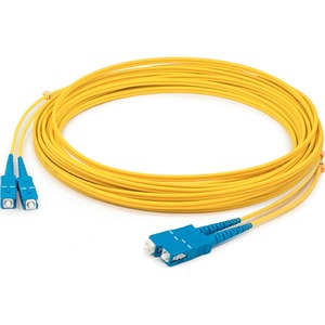 AddOn 15m ASC (Male) to ASC (Male) Yellow OS2 Duplex Fiber OFNR (Riser-Rated) Patch Cable