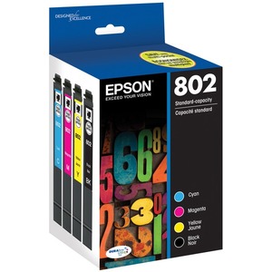 Epson DURABrite Ultra T802 Original Standard Yield Inkjet Ink Cartridge - Black, Color Pack