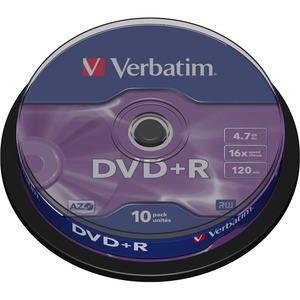 Spindle de 10 DVD+R 4,7GB 16x Verbatim  - 43498