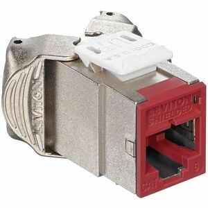 Leviton ATLAS-X1 Cat 6 Shielded QUICKPORT Jack, Dark Red