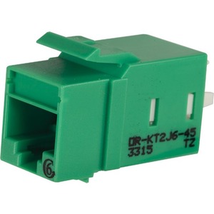 Ortronics Category 6 Keystone Jack, Lacing Cap Termination, Green