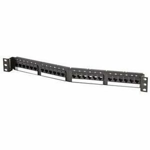 Ortronics Category 6 TechChoice 24 Port Angled Patch Panel Black 1RU