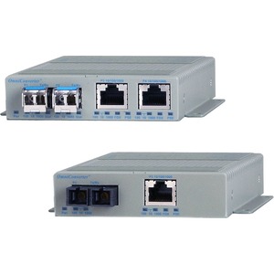 Omnitron Systems 10/100/1000 Media Converter with Power over Ethernet (PoE, PoE+ or 60W PoE)