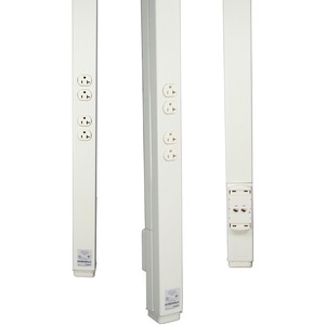 Wiremold 25DTP Series 10' Tele-Power Pole, With Communications Inserts, Ivory