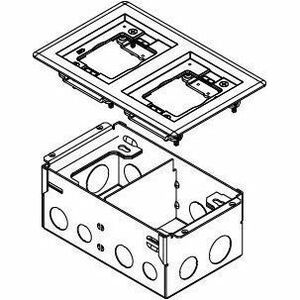 Wiremold 880W2827B Series Two-Gang Steel Floor Box for Wood Floors