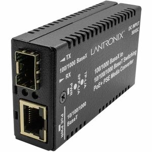 Mini Fast / Gigabit Ethernet PoE+ Media Converter 10/100/1000Base-T PoE+ RJ-45 Port + 100/1000Base-X SFP Slot