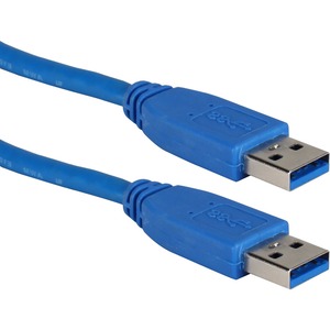 QVS 3ft USB 3.0/3.1 Type A Male to Male 5Gbps Blue Cable