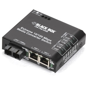 Black Box Fast Ethernet (100-Mbps) Extreme Temperature Switch - (2) 10/100-Mbps Copper RJ45, (1) 100-Mbps Multimode Fiber, 1300nm, 2km, SC, 220V AC-Power