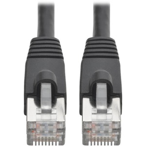 Tripp Lite Cat6a Snagless Shielded STP Patch Cable 10G, PoE, Black M/M 1ft